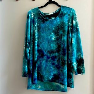 Women’s Velvet Tie-Dye L/S Bohemian Blouse L/XL